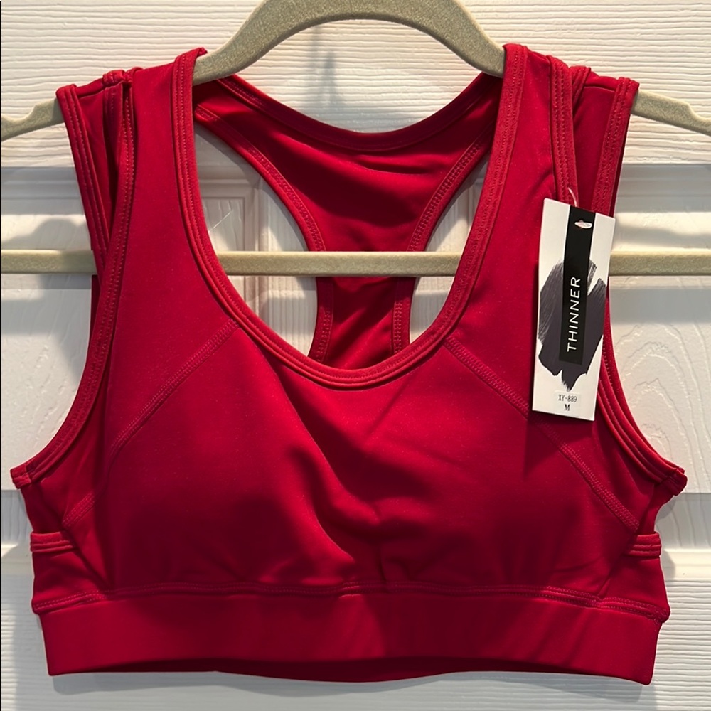 Women's  Sports Bra dark red.